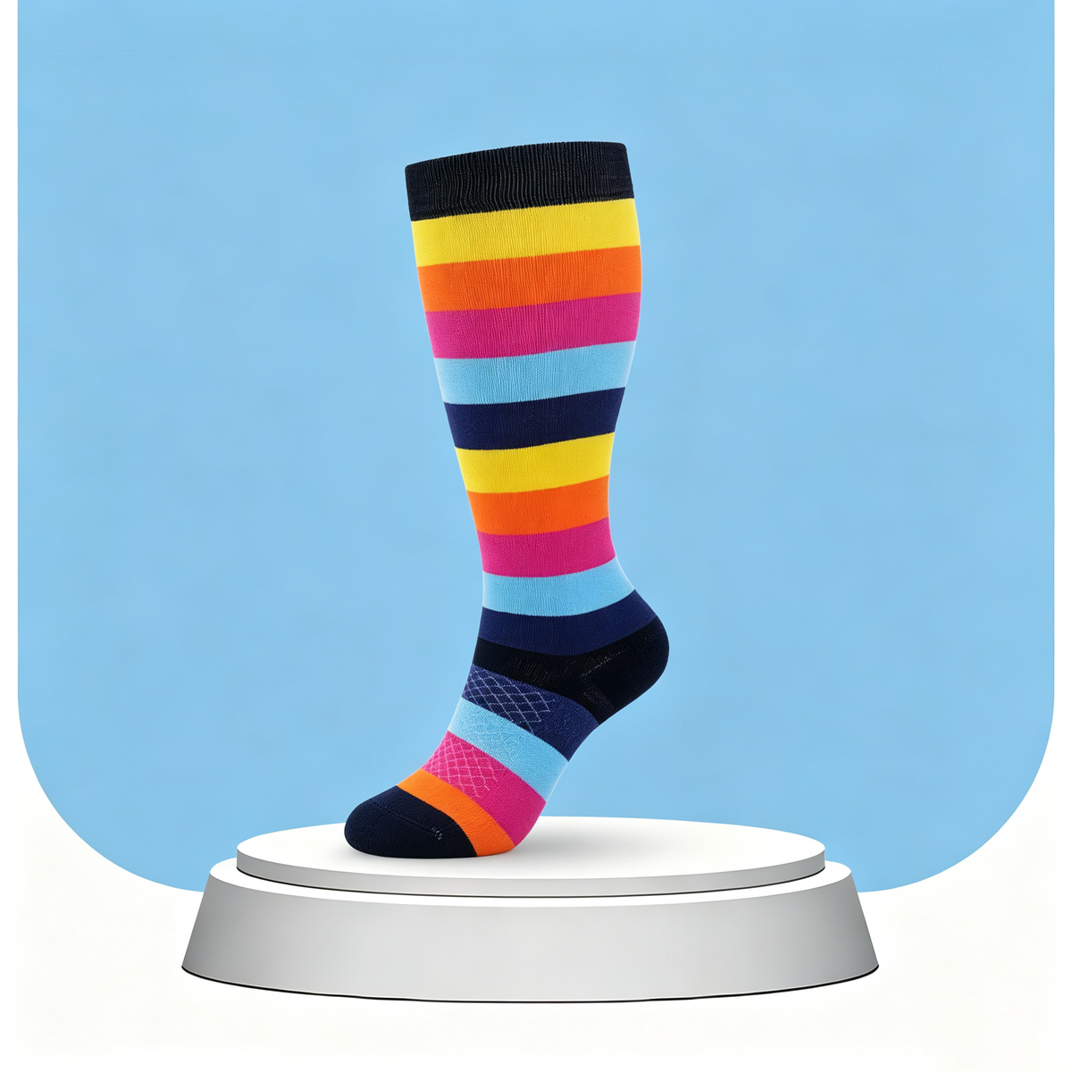 Plus Size Compression Socks Stripes