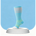 Plus Size Open Toe Compression Socks Blue Stripes